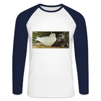The dove bringing peace - Unisex Long Sleeve Baseball T-Shirt - white/navy - Front - Nik (191cm)