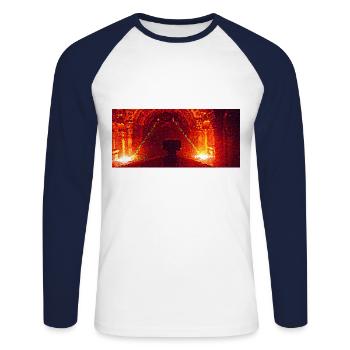 Das Boot aller Gefahren - Unisex Baseballshirt langarm - Weiß/Navy - Vorne - Nik (191cm)
