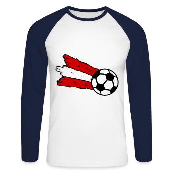 The Austrian fans are coming - Unisex Long Sleeve Baseball T-Shirt - white/navy - Front - Nik (191cm)