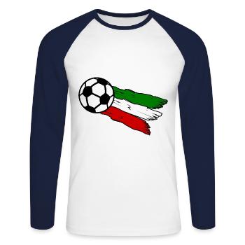 Italian Football Love - Unisex Long Sleeve Baseball T-Shirt - white/navy - Front - Nik (191cm)