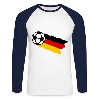 Fans de football - T-shirt baseball manches longues Homme - blanc/marine - Devant - Nik (191cm)