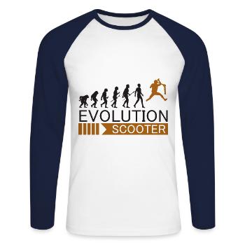 stunt roller stunt scooter scooter tretroll tretr - Unisex Baseballshirt langarm - Weiß/Navy - Vorne - Nik (191cm)