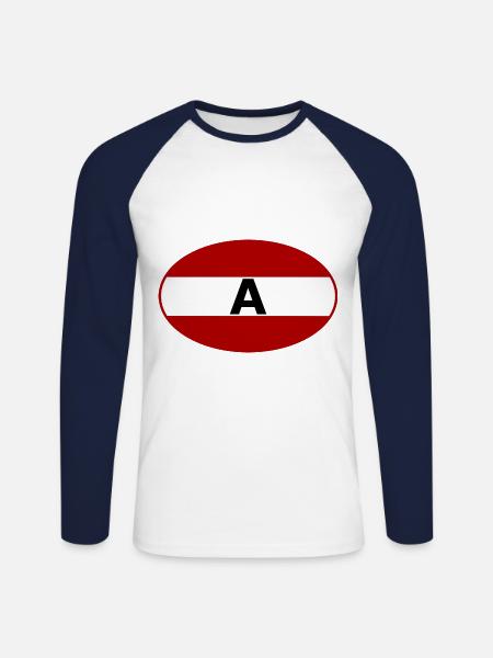 Car Stickers Austria - Unisex Long Sleeve Baseball T-Shirt - white/navy