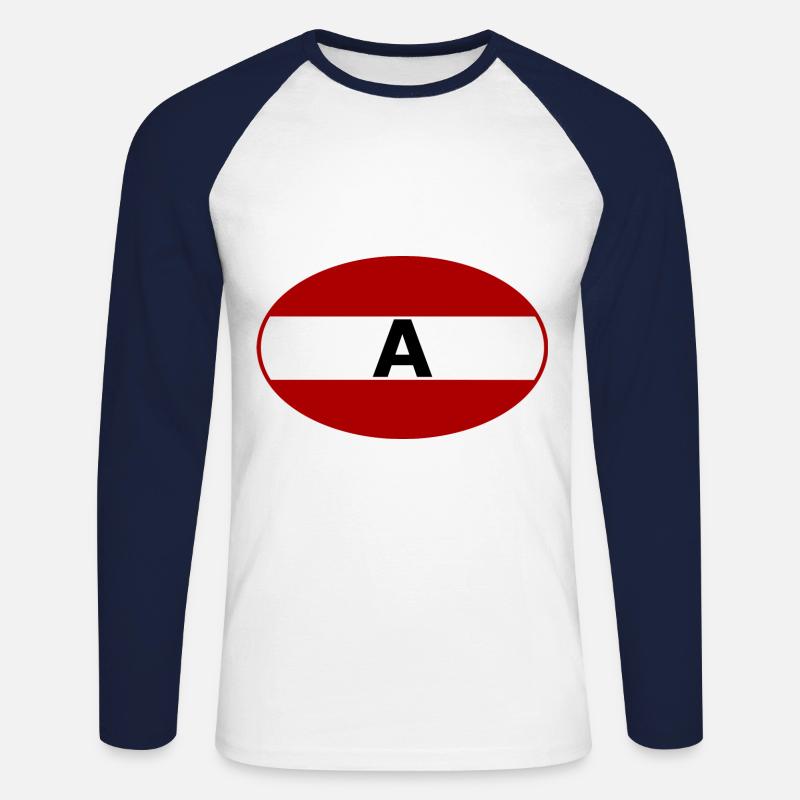 Auto Aufkleber Österreich - Unisex Baseballshirt langarm - Weiß/Navy