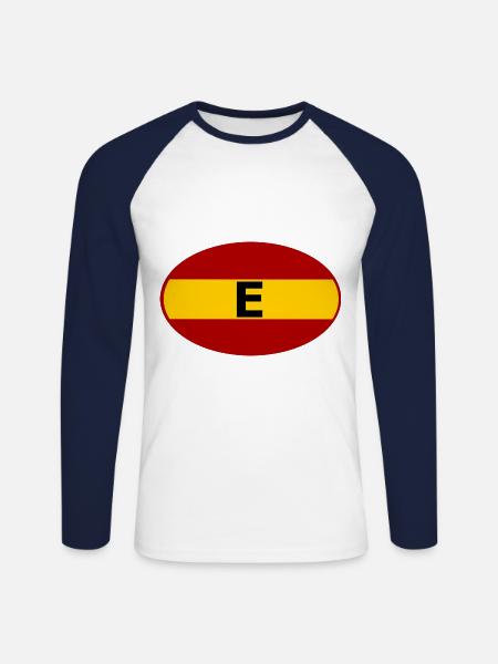Auto Aufkleber Spanien - Unisex Baseballshirt langarm - Weiß/Navy