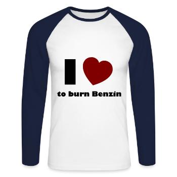 The Petrol Friends - Unisex Long Sleeve Baseball T-Shirt - white/navy - Front - Nik (191cm)