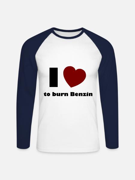 Die Benzin Freunde - Unisex Baseballshirt langarm - Weiß/Navy