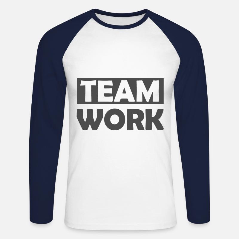 Die Team Arbeiter - Unisex Baseballshirt langarm - Weiß/Navy