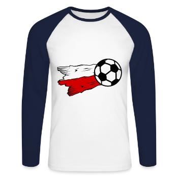 Die Polen Fußball Fans - Unisex Baseballshirt langarm - Weiß/Navy - Vorne - Nik (191cm)