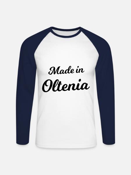 Made in Wallachia - Unisex Long Sleeve Baseball T-Shirt - white/navy