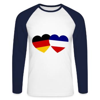 Franco-German Relationship - Unisex Long Sleeve Baseball T-Shirt - white/navy - Front - Nik (191cm)