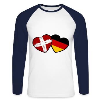 Suisse Allemand Amour - T-shirt baseball manches longues Homme - blanc/marine - Devant - Nik (191cm)