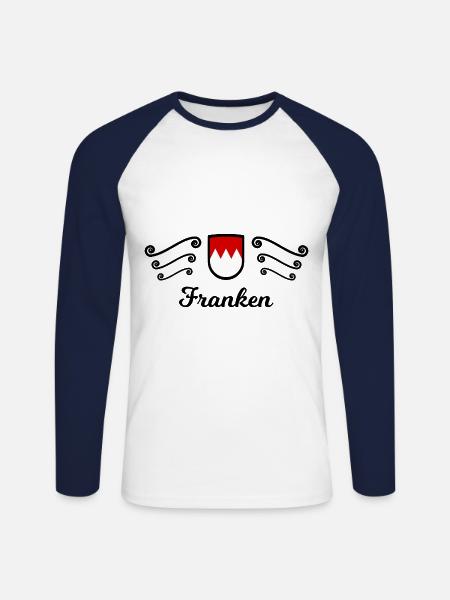 Mein Frankenland - Unisex Baseballshirt langarm - Weiß/Navy