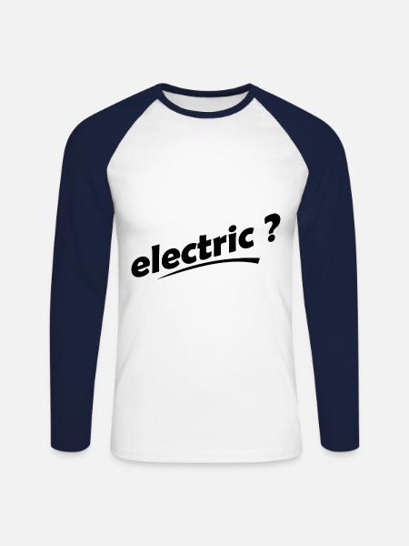 Voitures électriques - T-shirt baseball manches longues Homme - blanc/marine