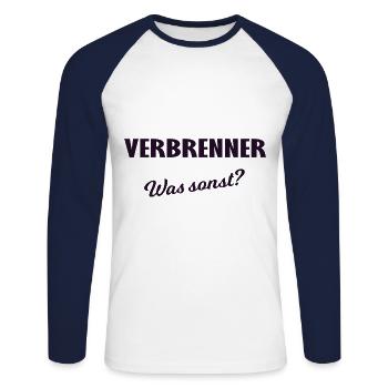 Die Verbrenner Freunde - Unisex Baseballshirt langarm - Weiß/Navy - Vorne - Nik (191cm)