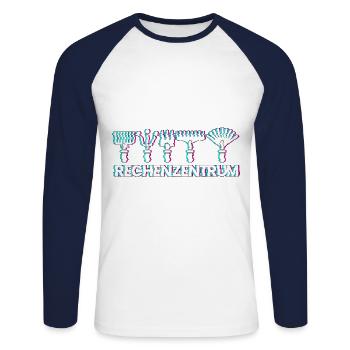Rechenzentrum lustig Gartenarbeit lustig IT - Unisex Baseballshirt langarm - Weiß/Navy - Vorne - Nik (191cm)