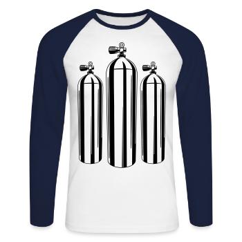 diving bottle symbol - Unisex Long Sleeve Baseball T-Shirt - white/navy - Front - Nik (191cm)