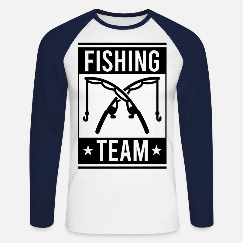 fishing crew - Unisex Baseballshirt langarm - Weiß/Navy