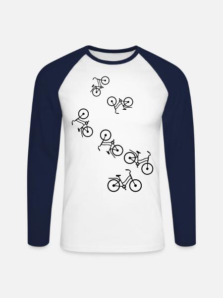 Bicycle Icon - Unisex Long Sleeve Baseball T-Shirt - white/navy
