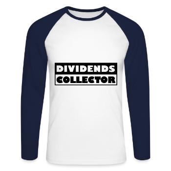 Investisseurs en dividendes - T-shirt baseball manches longues Homme - blanc/marine - Devant - Nik (191cm)