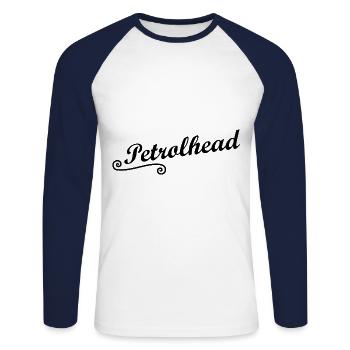 Gasoline heads - Unisex Long Sleeve Baseball T-Shirt - white/navy - Front - Nik (191cm)