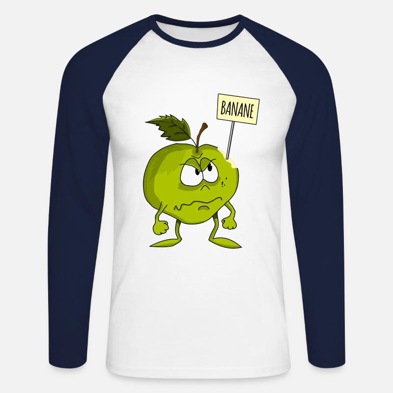 Apfel oder Banane? - Unisex Baseballshirt langarm - Weiß/Navy