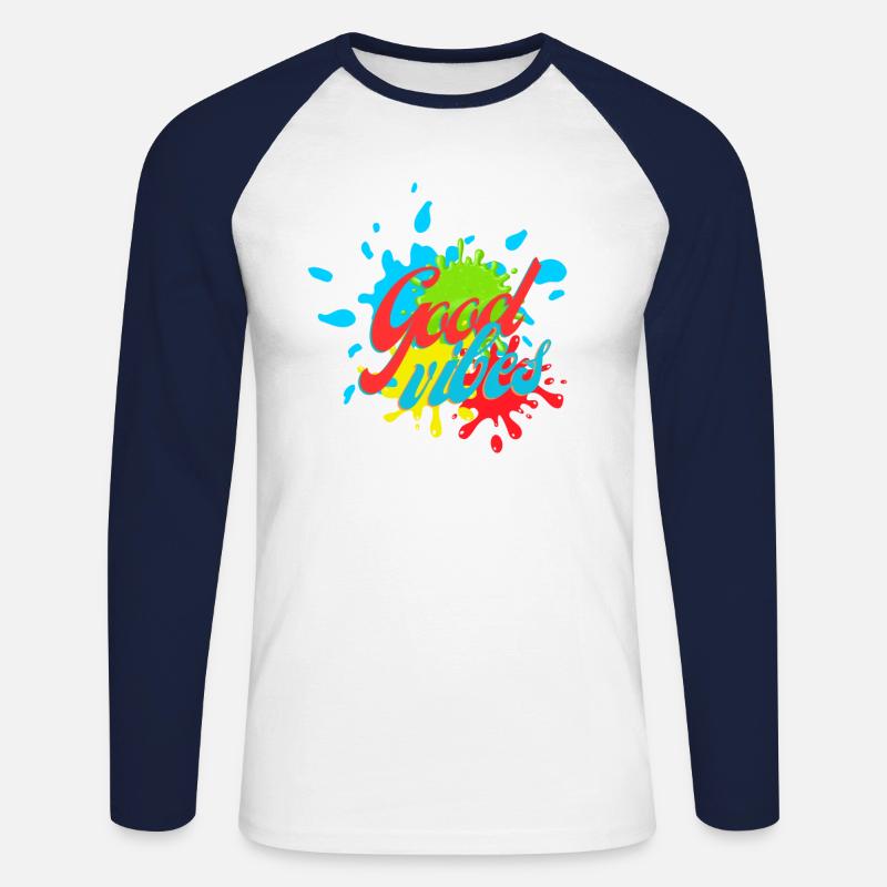 Ausstrahlung - Unisex Baseballshirt langarm - Weiß/Navy