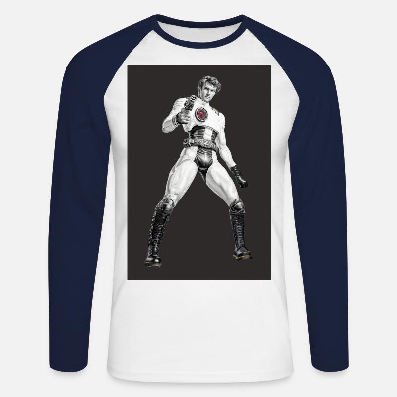 Galactic Avenger - Unisex Baseballshirt langarm - Weiß/Navy