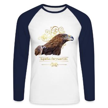 Steinadler - Unisex Baseballshirt langarm - Weiß/Navy - Vorne - Nik (191cm)
