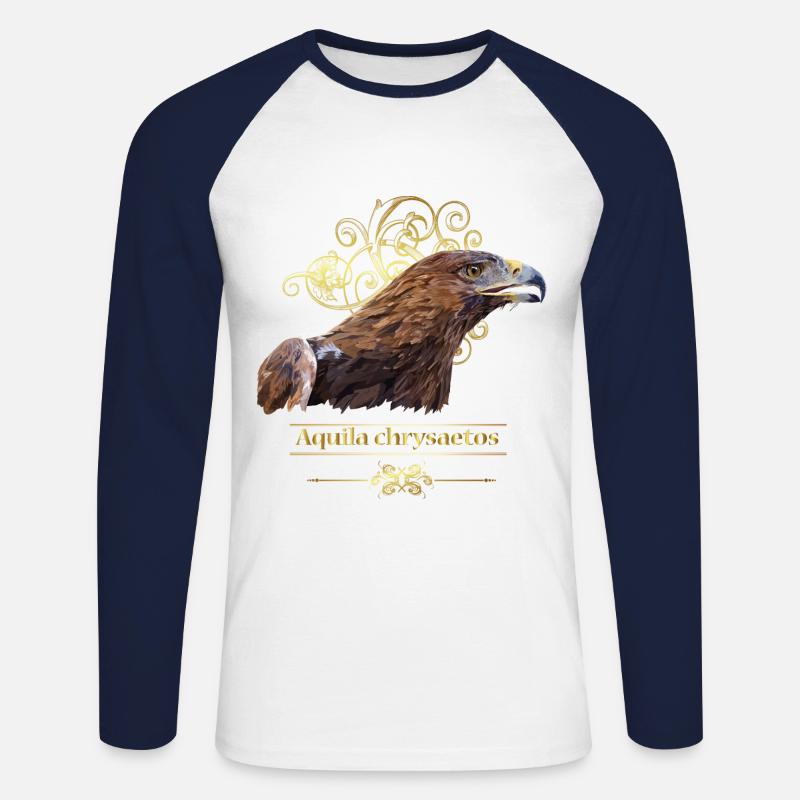 Steinadler - Unisex Baseballshirt langarm - Weiß/Navy