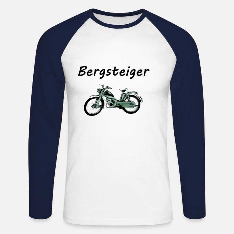 Zündapp Bergsteiger Moped Mofa - Unisex Baseballshirt langarm - Weiß/Navy