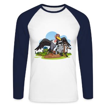 Stolzer Katzen Papa - Unisex Baseballshirt langarm - Weiß/Navy - Vorne - Nik (191cm)