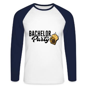 Bachelor party team - Unisex Long Sleeve Baseball T-Shirt - white/navy - Front - Nik (191cm)
