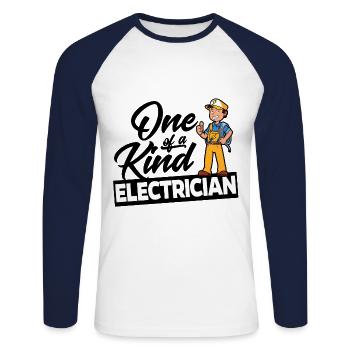 Electrician - One of the nicer ones - Unisex Long Sleeve Baseball T-Shirt - white/navy - Front - Nik (191cm)