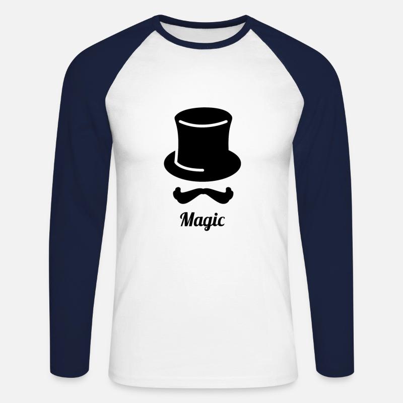Magic Magic Magician Magic Wizard Magic - Unisex Long Sleeve Baseball T-Shirt - white/navy