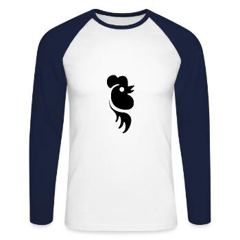 Rooster rooster - Unisex Long Sleeve Baseball T-Shirt - white/navy - Front - Nik (191cm)