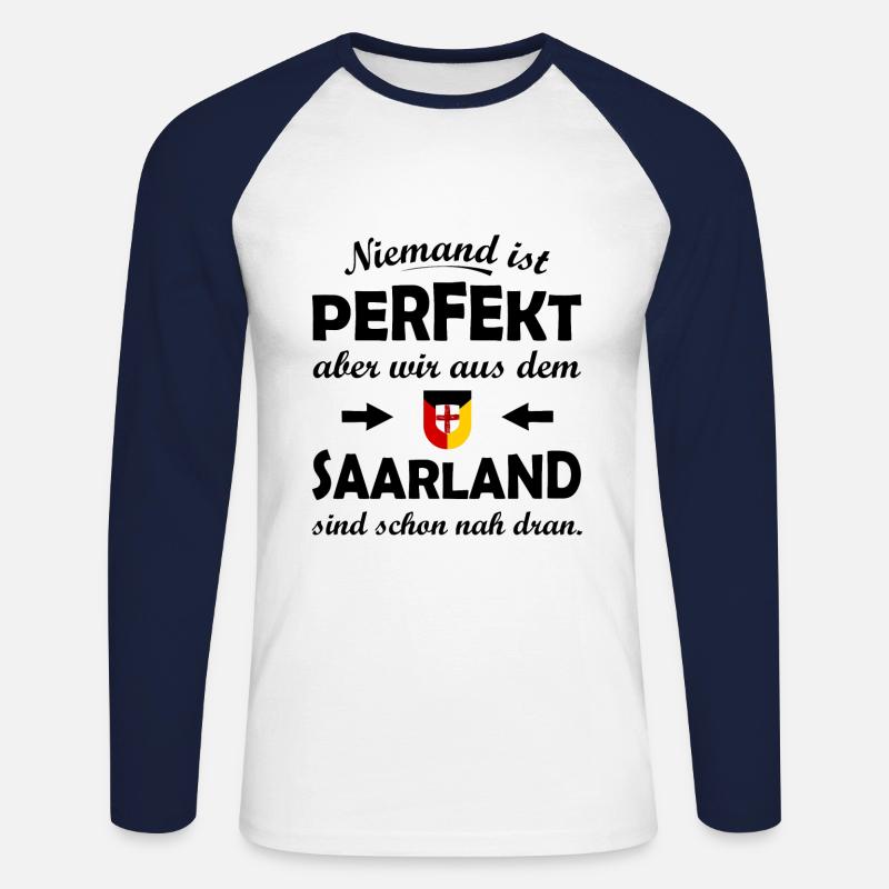 Der Saarländer - Unisex Baseballshirt langarm - Weiß/Navy