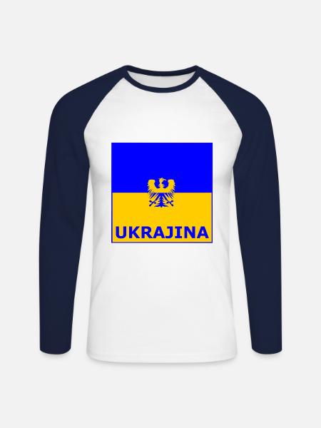 Die Ukraine - T-shirt baseball manches longues Homme - blanc/marine