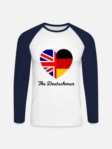 The Deutschman - Unisex Baseballshirt langarm - Weiß/Navy