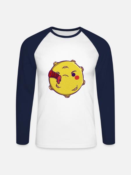 Trip to the Moon - Unisex Long Sleeve Baseball T-Shirt - white/navy