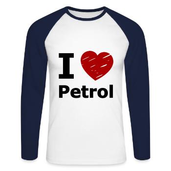 Amour de l’essence - T-shirt baseball manches longues Homme - blanc/marine - Devant - Nik (191cm)