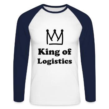 The king of logistics - Unisex Long Sleeve Baseball T-Shirt - white/navy - Front - Nik (191cm)