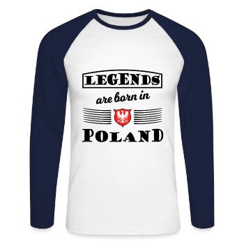 The Polish legend - Unisex Long Sleeve Baseball T-Shirt - white/navy - Front - Nik (191cm)