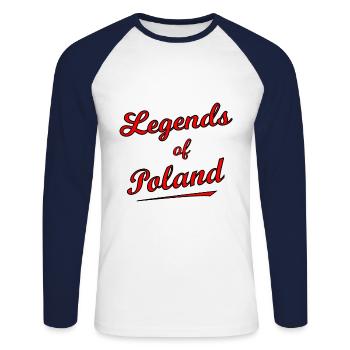 Polish legends - Unisex Long Sleeve Baseball T-Shirt - white/navy - Front - Nik (191cm)