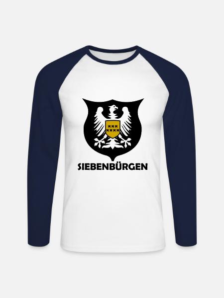 Siebenbürgen Adler - Unisex Baseballshirt langarm - Weiß/Navy