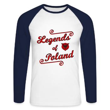 The Polish Legends - Unisex Long Sleeve Baseball T-Shirt - white/navy - Front - Nik (191cm)