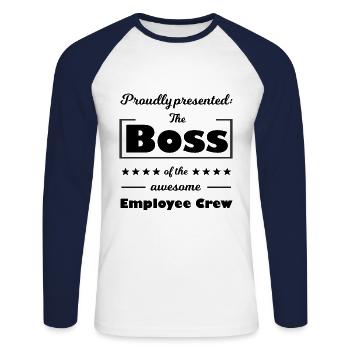 Der beste Chef - Unisex Baseballshirt langarm - Weiß/Navy - Vorne - Nik (191cm)