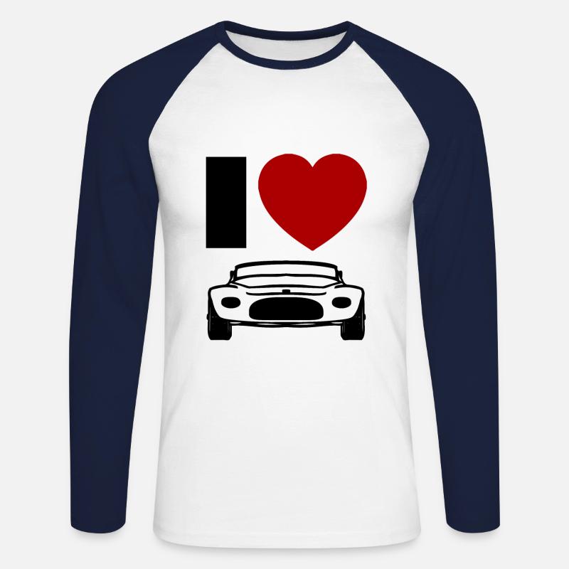 Autoliebe - Unisex Baseballshirt langarm - Weiß/Navy