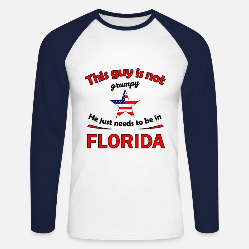 Urlaub in Florida - Unisex Baseballshirt langarm - Weiß/Navy