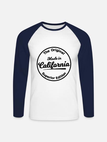 Superior Edition California - Unisex Long Sleeve Baseball T-Shirt - white/navy